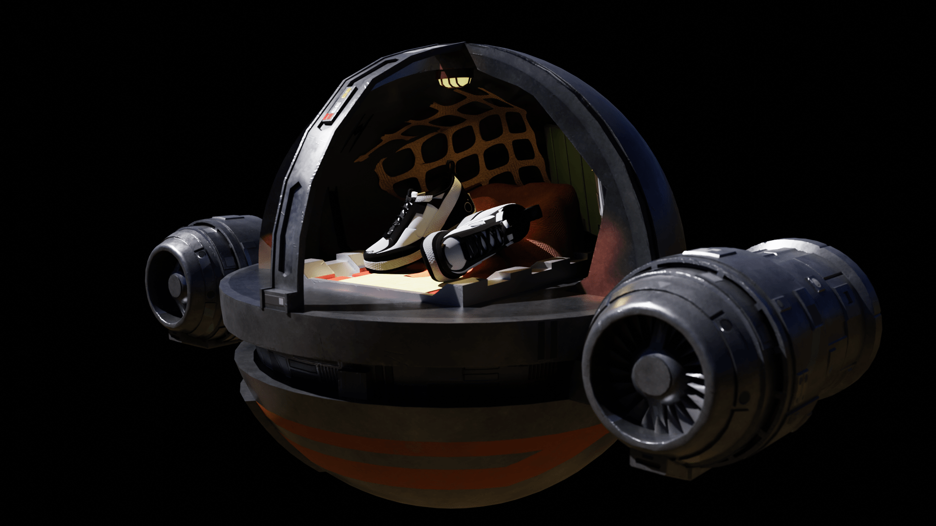 Sneaker_in_Spaceship_Sphere_transparent_Background_3